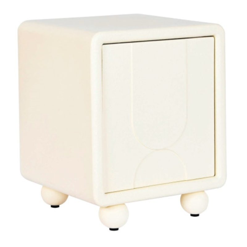 Mesita de noche MDF puerta blanco 3D