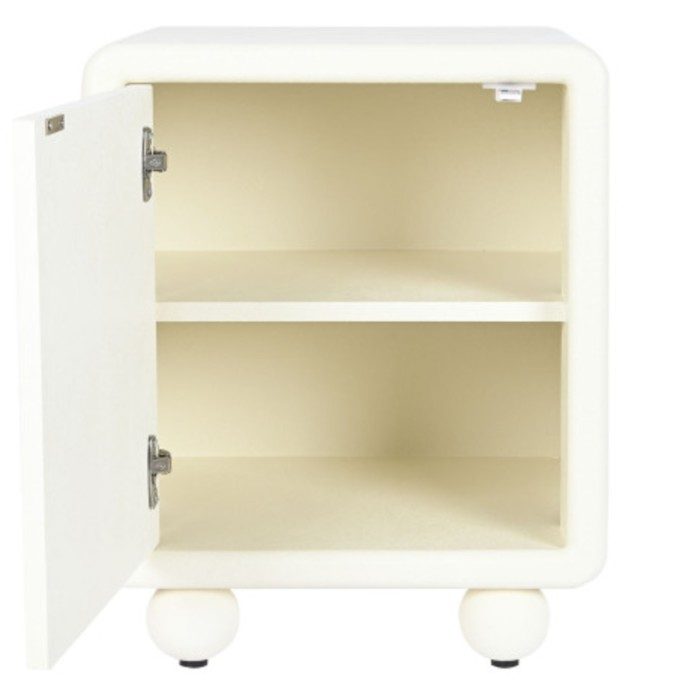 Mesita de noche MDF puerta blanco 3D - imagen 3