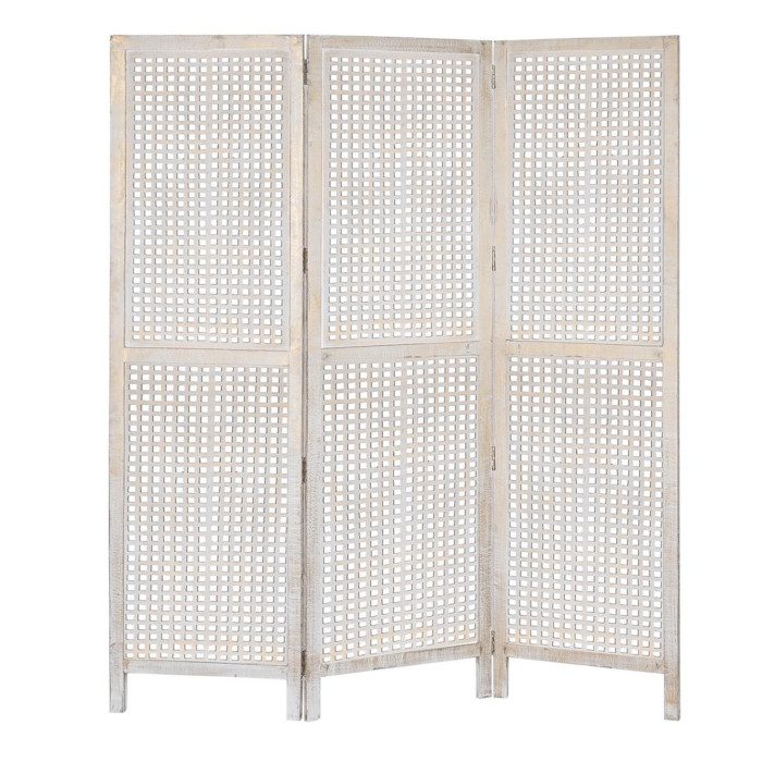 Biombo mango y mdf decape blanco Modelo Cuadrado