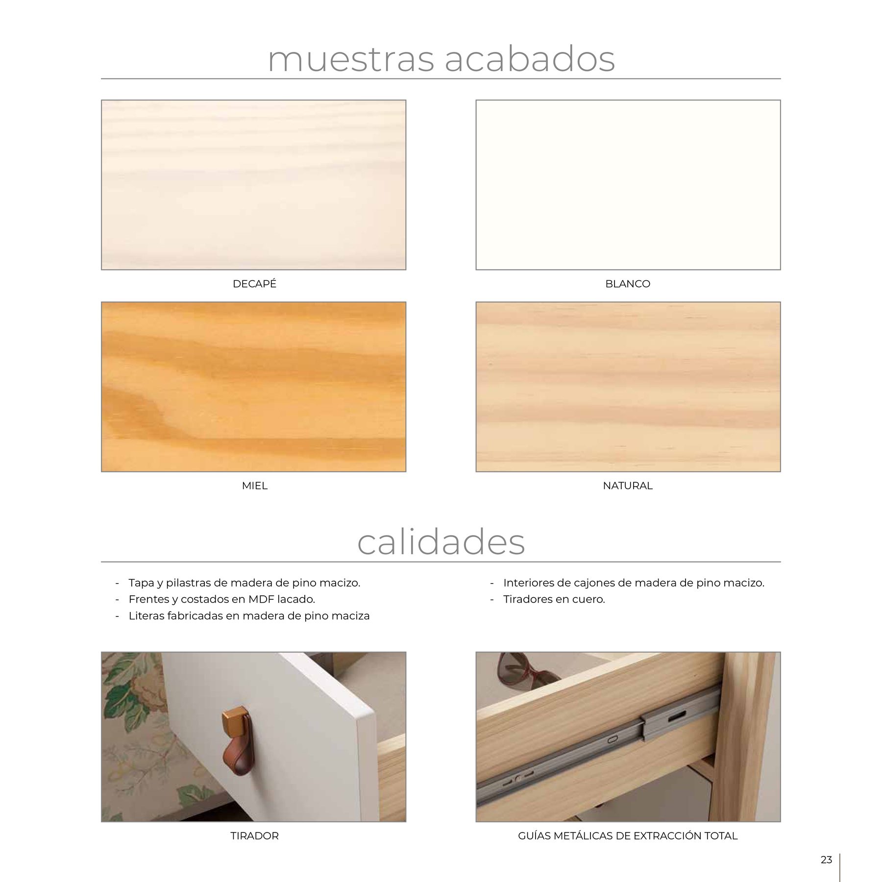 Armario dos puertas y un cajón lacado blanco y pino natural - imagen 6